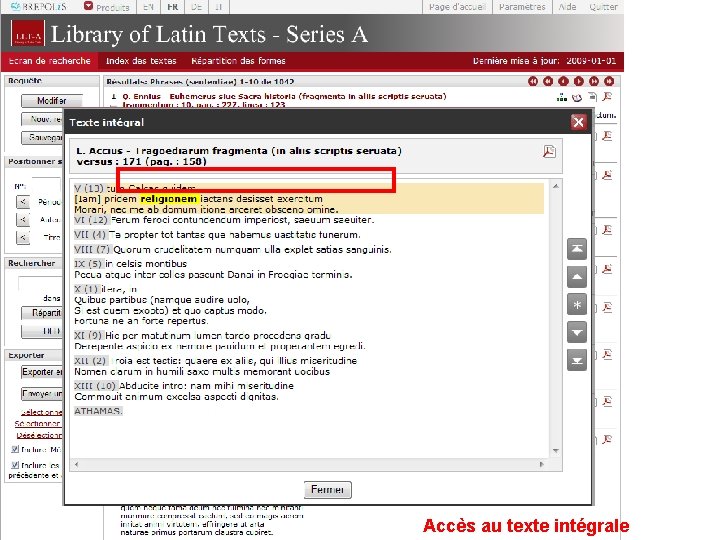 Accès au texte intégrale 