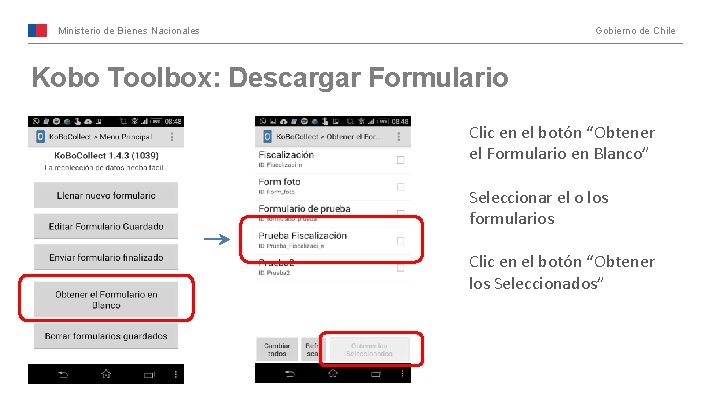 Ministerio de Bienes Nacionales Gobierno de Chile Kobo Toolbox: Descargar Formulario Clic en el