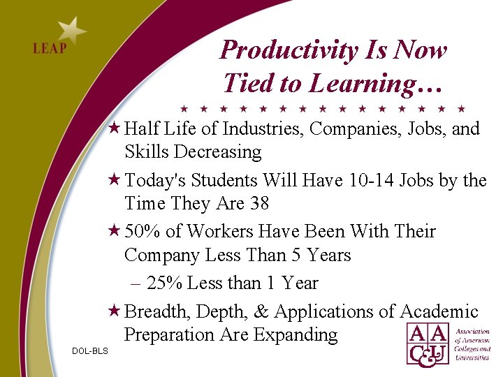 Productivity Is Now Tied to Learning… Half Life of Industries, Companies, Jobs, and Skills