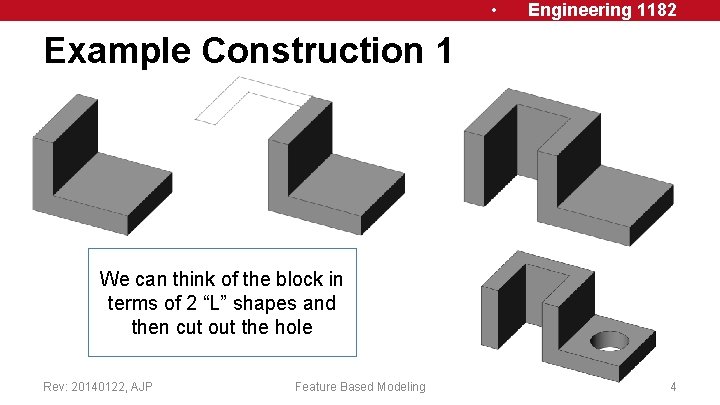  • Engineering 1182 Example Construction 1 We can think of the block in