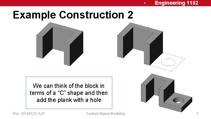  • Engineering 1182 Example Construction 2 We can think of the block in