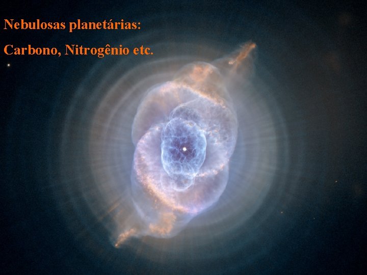 Nebulosas planetárias: Carbono, Nitrogênio etc. 