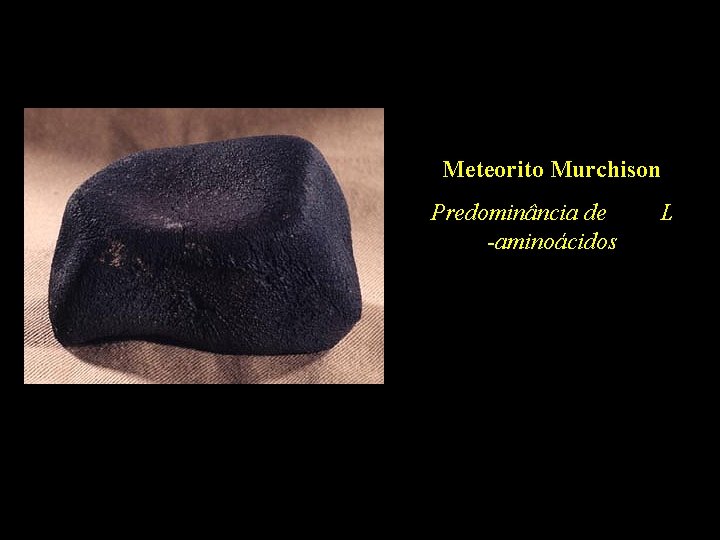 Meteorito Murchison Predominância de -aminoácidos L 