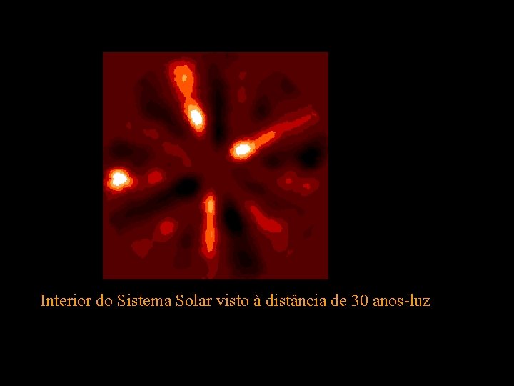 Interior do Sistema Solar visto à distância de 30 anos-luz 