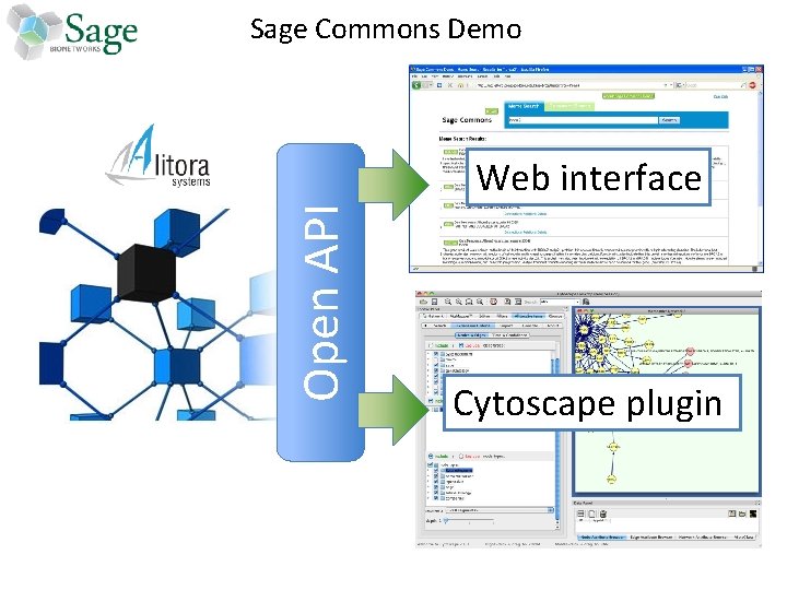 Sage Commons Demo Open API Web interface Cytoscape plugin 