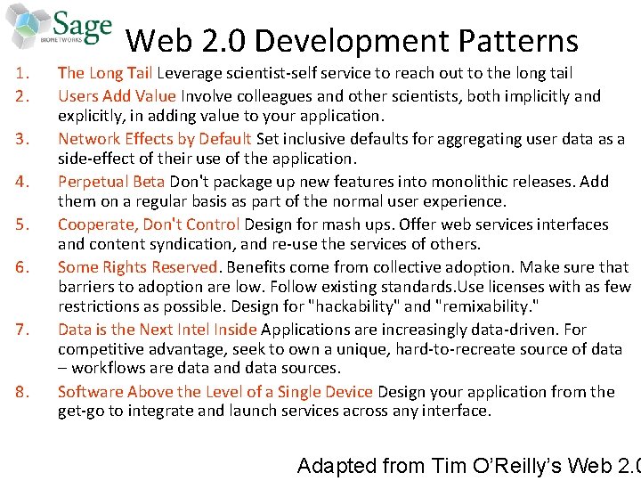 1. 2. 3. 4. 5. 6. 7. 8. Web 2. 0 Development Patterns The