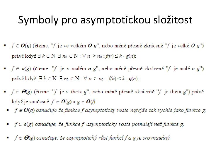 Symboly pro asymptotickou složitost 