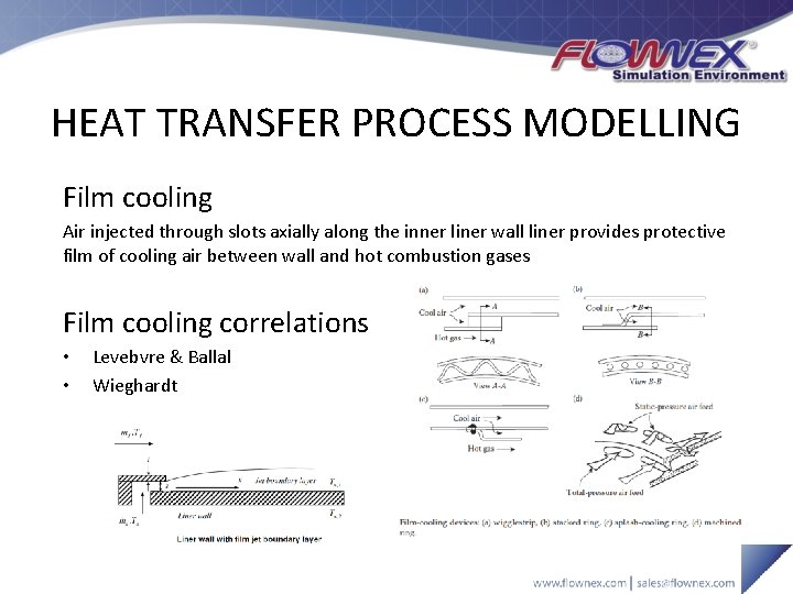 HEAT TRANSFER PROCESS MODELLING Film cooling Air injected through slots axially along the inner