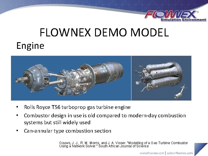 FLOWNEX DEMO MODEL Engine • Rolls Royce T 56 turboprop gas turbine engine •