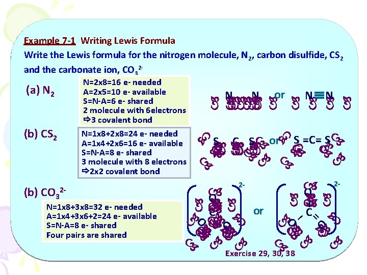 Example 7 -1 Writing Lewis Formula Write the Lewis formula for the nitrogen molecule,