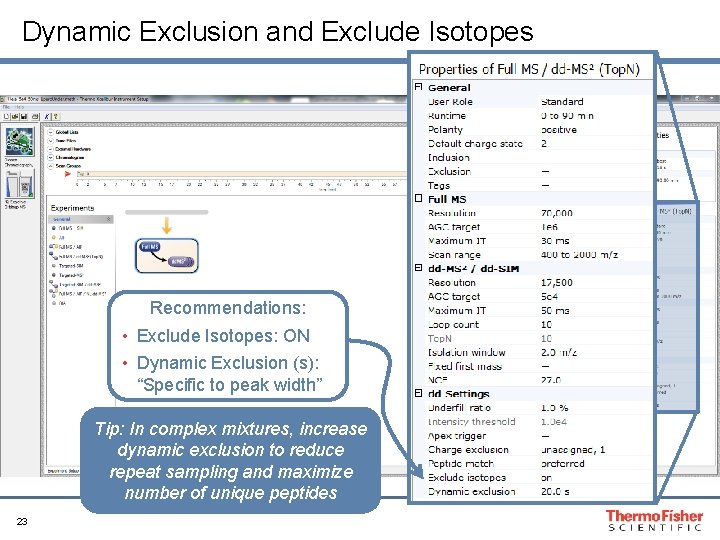 Dynamic Exclusion and Exclude Isotopes Recommendations: • Exclude Isotopes: ON • Dynamic Exclusion (s):