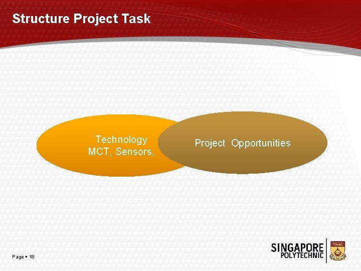 Structure Project Task Technology MCT, Sensors, Page 18 Project Opportunities 
