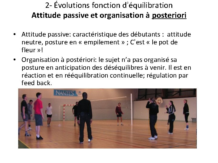 2 - Évolutions fonction d’équilibration Attitude passive et organisation à posteriori • Attitude passive: