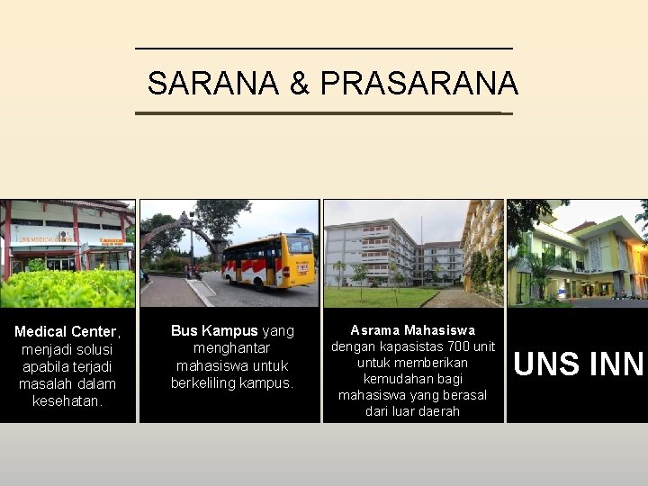 SARANA & PRASARANA Medical Center, menjadi solusi apabila terjadi masalah dalam kesehatan. Bus Kampus