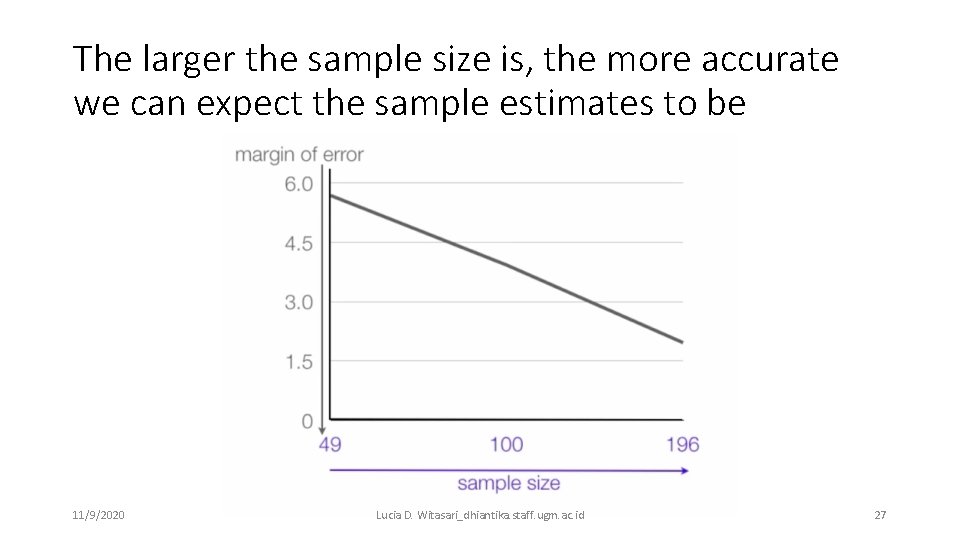 The larger the sample size is, the more accurate we can expect the sample