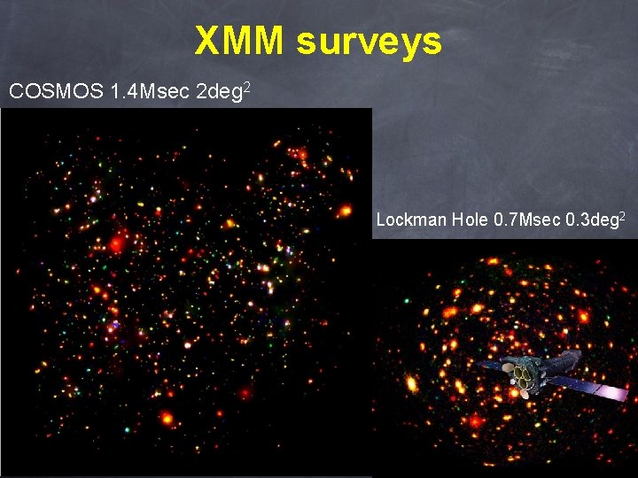 XMM surveys COSMOS 1. 4 Msec 2 deg 2 Lockman Hole 0. 7 Msec