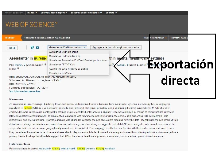 Exportación directa 