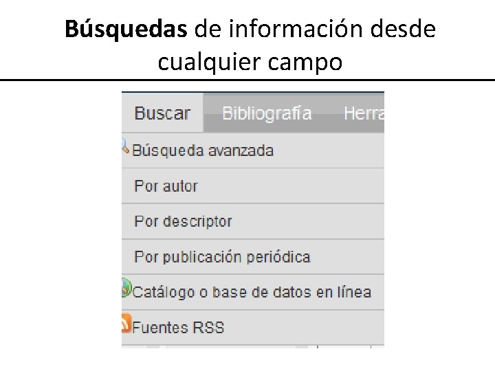 Búsquedas de información desde cualquier campo 