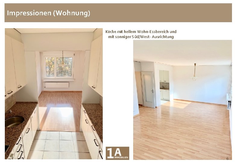 6 ½ Zimmer Einfamilienhaus Impressionen (Wohnung) Küche mit hellem Wohn-Essbereich und mit sonniger Süd/West-