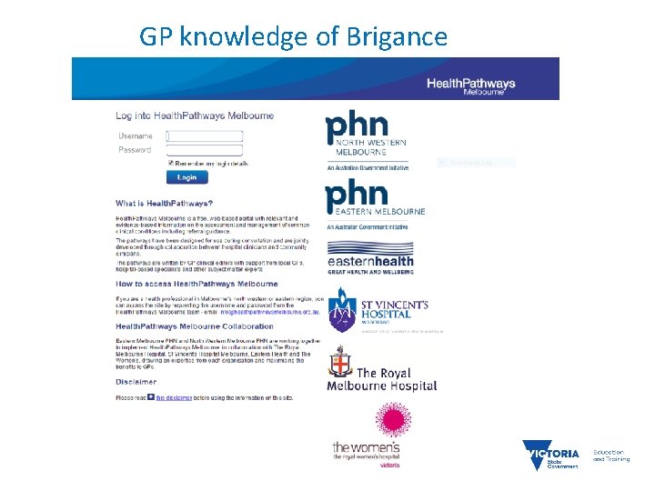  GP knowledge of Brigance 