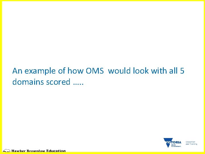 An example of how OMS would look with all 5 domains scored …. .