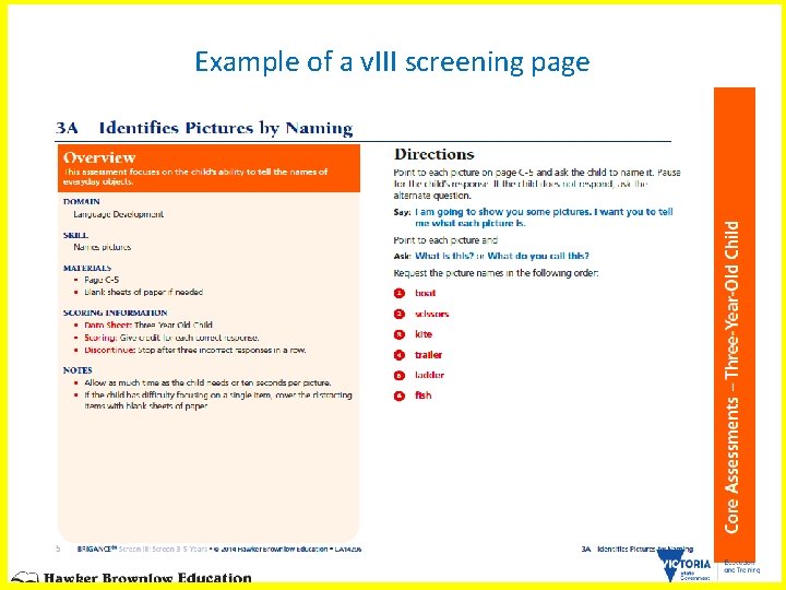 Example of a v. III screening page 