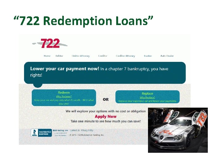 “ 722 Redemption Loans” 