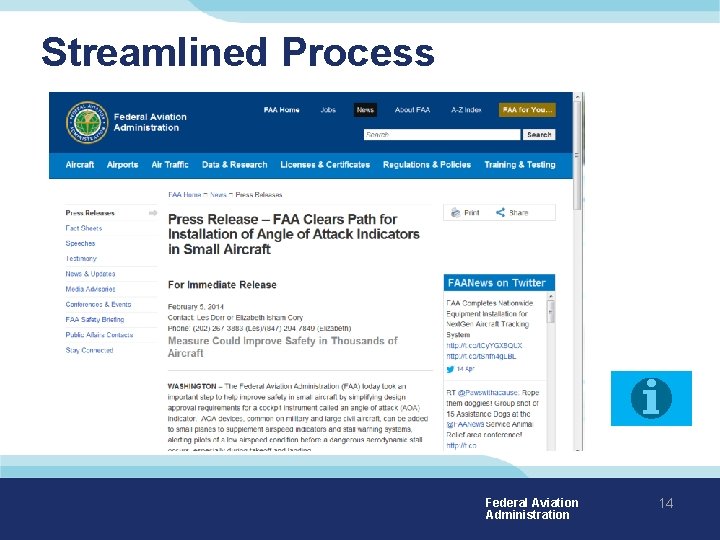 Streamlined Process Federal Aviation Administration 14 