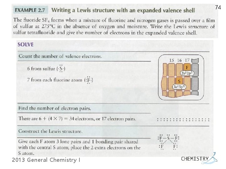 74 2013 General Chemistry I 