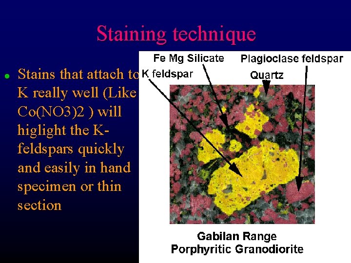 Staining technique l Stains that attach to K really well (Like Co(NO 3)2 )