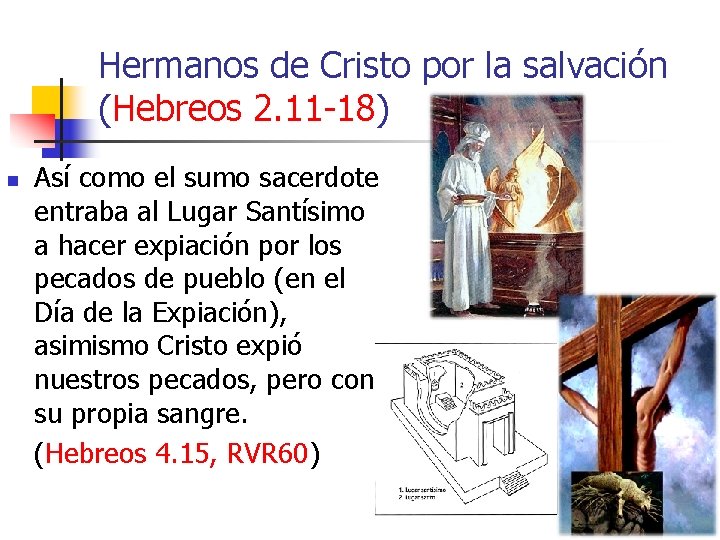 Hermanos de Cristo por la salvación (Hebreos 2. 11 -18) n Así como el