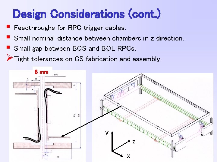 Design Considerations (cont. ) § Feedthroughs for RPC trigger cables. § Small nominal distance