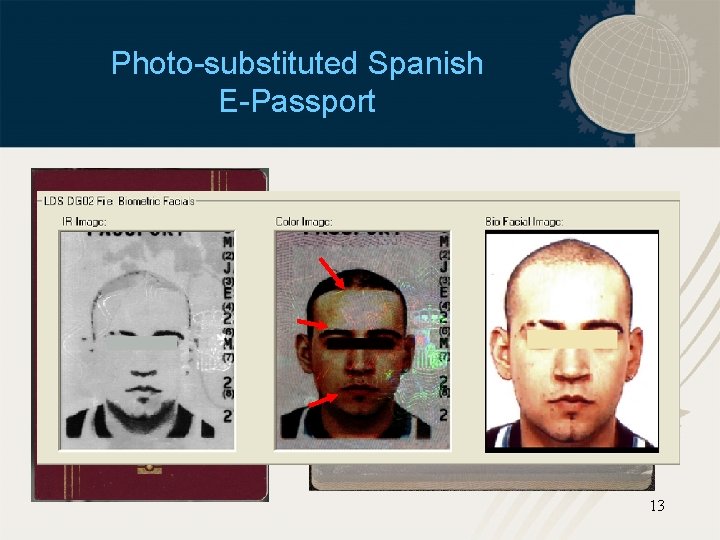 Photo-substituted Spanish E-Passport 13 