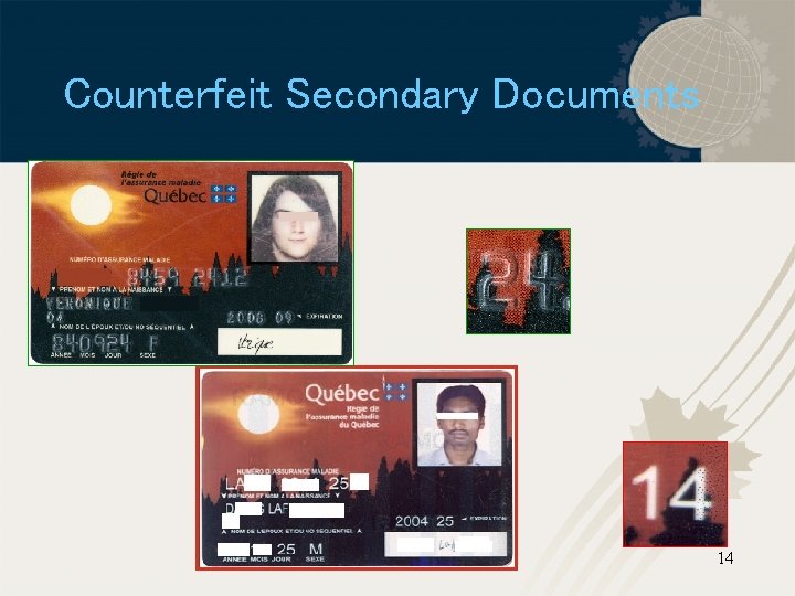 Counterfeit Secondary Documents 14 