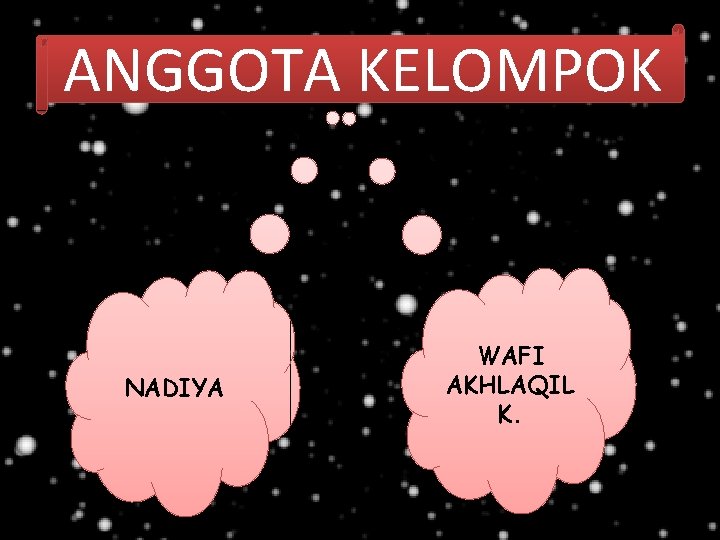 ANGGOTA KELOMPOK NADIYA WAFI AKHLAQIL K. 