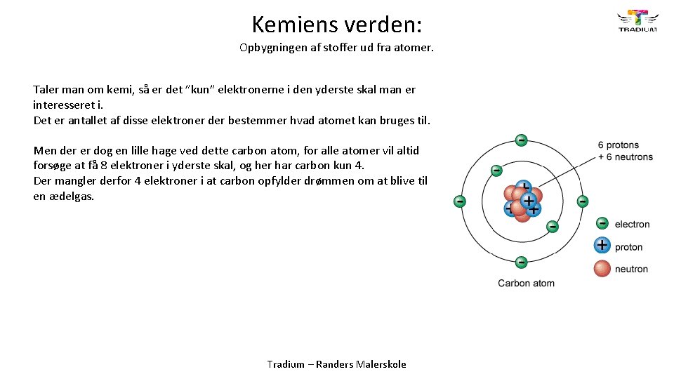 Kemiens verden: Opbygningen af stoffer ud fra atomer. Taler man om kemi, så er