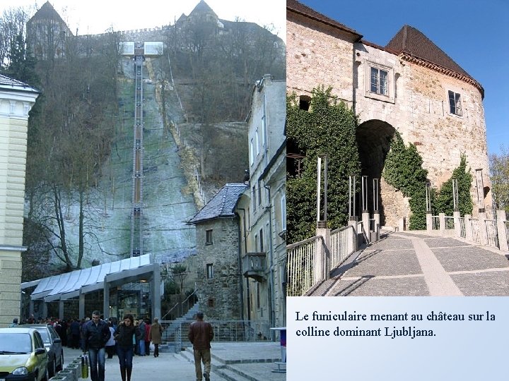Le funiculaire menant au château sur la colline dominant Ljubljana. 