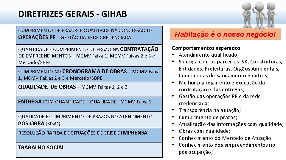 DIRETRIZES GERAIS - GIHAB CUMPRIMENTO DE PRAZOS E QUALIDADE NA CONCESSÃO DE OPERAÇÕES PF