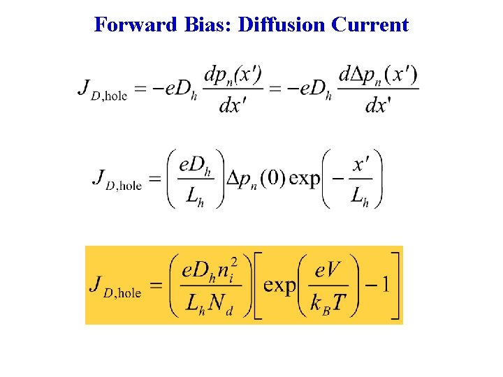 Forward Bias: Diffusion Current 