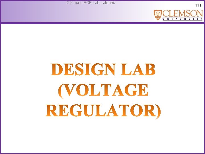 Clemson ECE Laboratories 111 