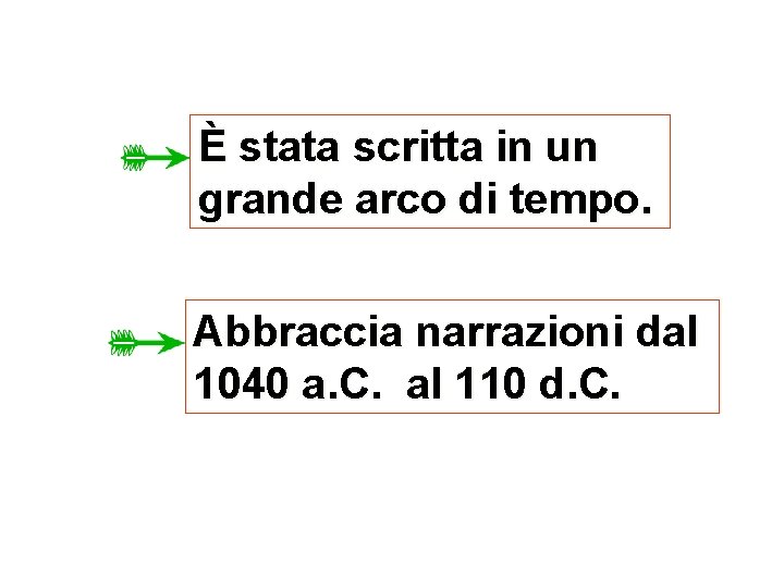 È stata scritta in un grande arco di tempo. Abbraccia narrazioni dal 1040 a.