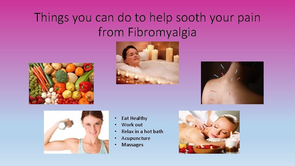 Things you can do to help sooth your pain from Fibromyalgia • • •