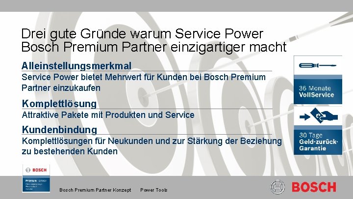 Drei gute Gründe warum Service Power Bosch Premium Partner einzigartiger macht Alleinstellungsmerkmal Service Power