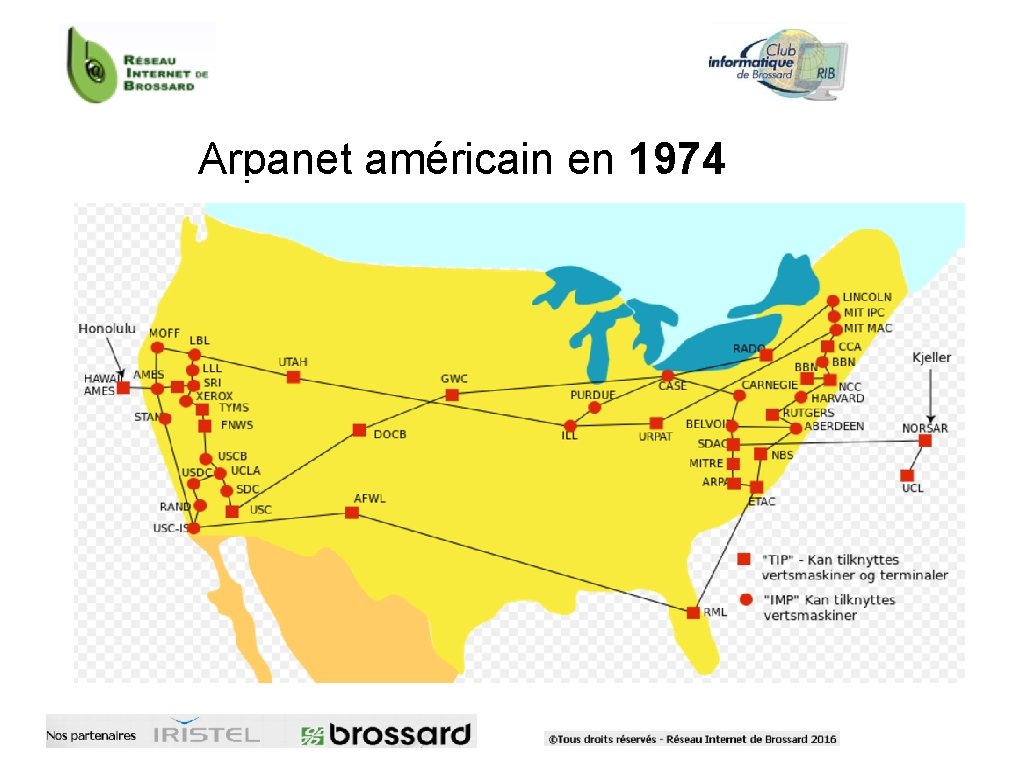 Arpanet américain en 1974 