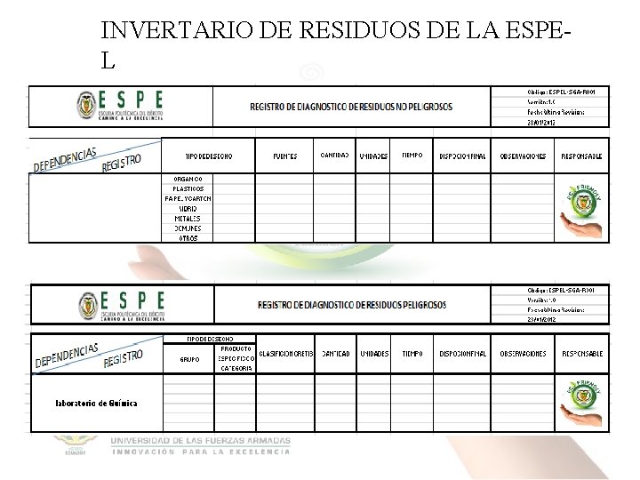 INVERTARIO DE RESIDUOS DE LA ESPEL 