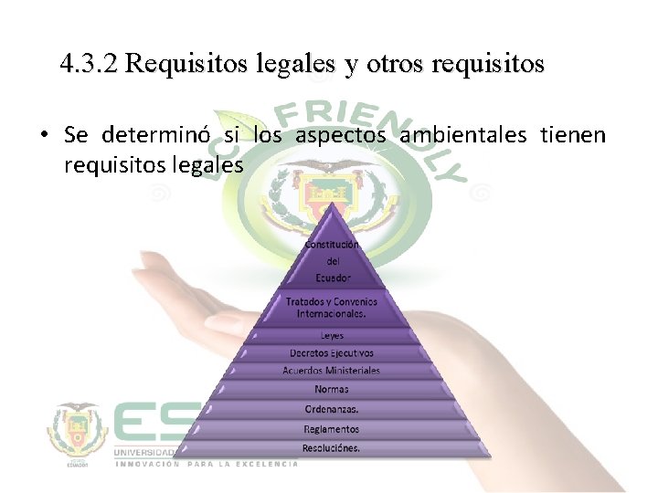4. 3. 2 Requisitos legales y otros requisitos • Se determinó si los aspectos