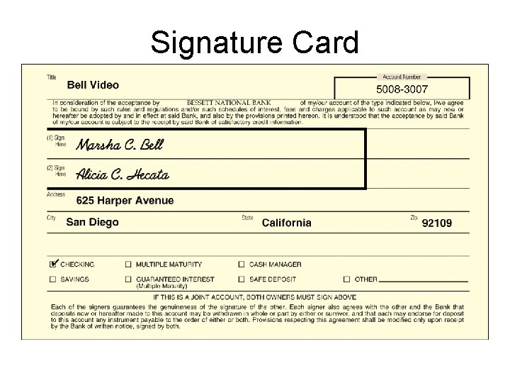 Signature Card 