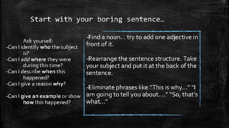 Good vs Boring Sentences Ms September 16
