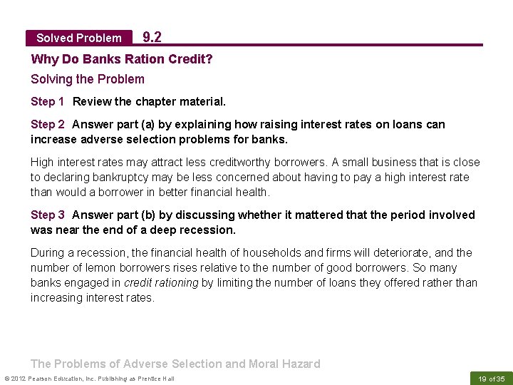 Solved Problem 9. 2 Why Do Banks Ration Credit? Solving the Problem Step 1