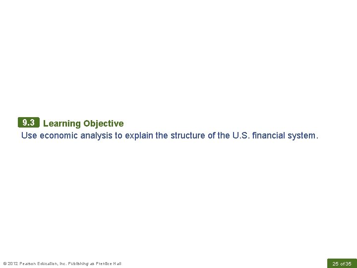 9. 3 Learning Objective Use economic analysis to explain the structure of the U.